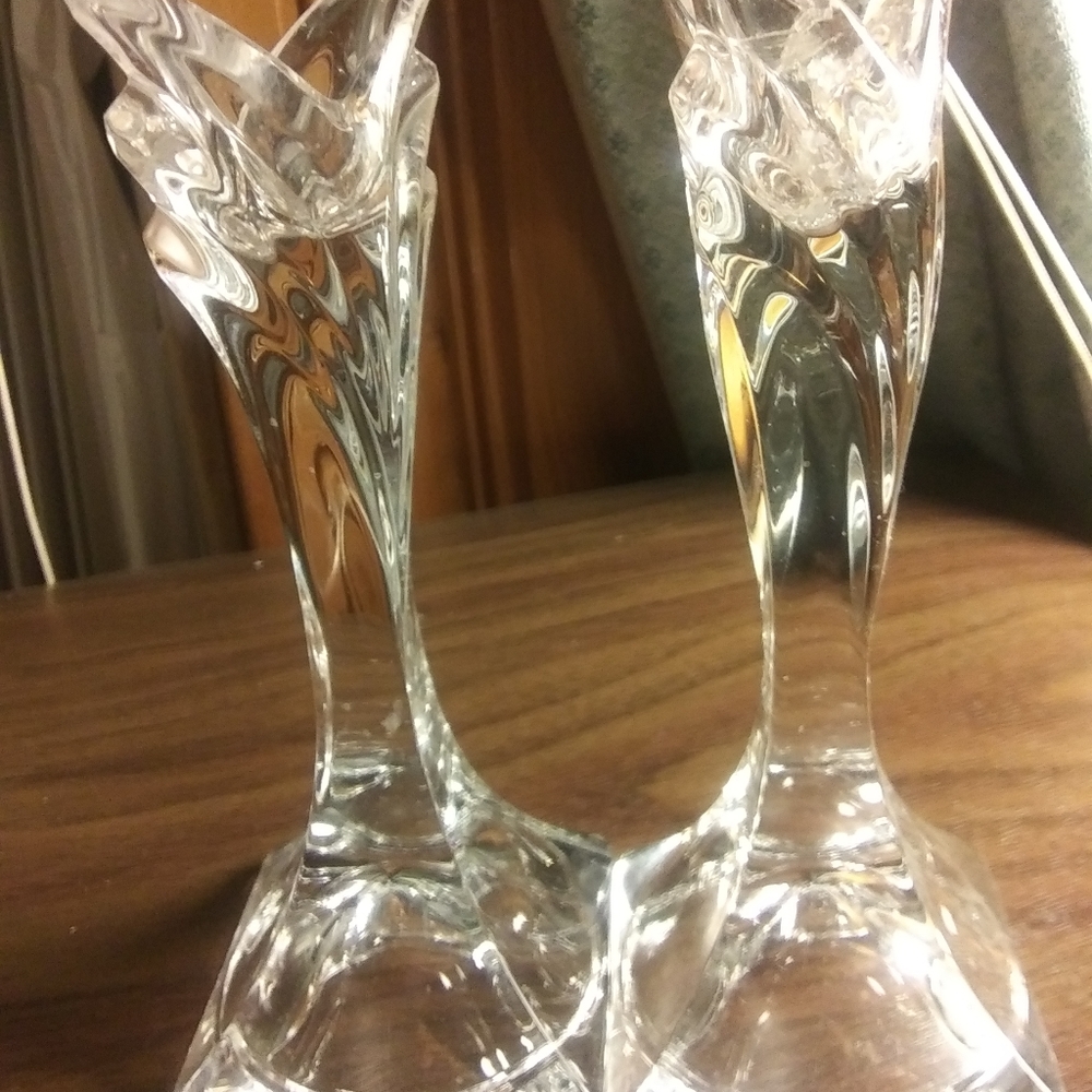 Mikasa Lead crystal candle holders